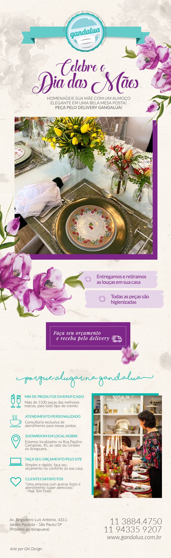 Ainda Dá Tempo, Alugue Uma Linda Mesa Posta Para O Dia Das Mães