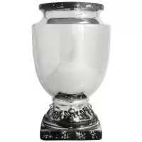 Aluguel de Vaso de Cerâmica Prateado 31x22x16cm